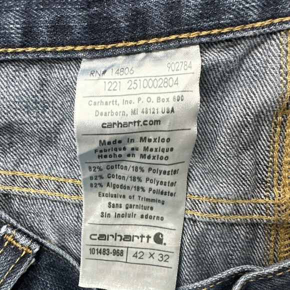 Carhartt Holter Relaxed Fit Jeans Straight Leg Workwear 101483-968 Men's 42 x 32 - Picture 4 of 8